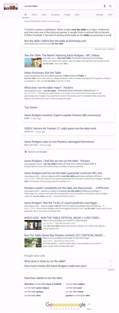 Aaron Rodgers - On   - Multiple Results on One Page