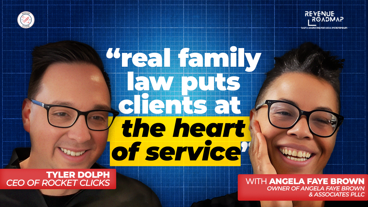 Revenue Roadmap podcast with Tyler Dolph and Angela Faye Brown as they discuss how to run a client-centered law firm.