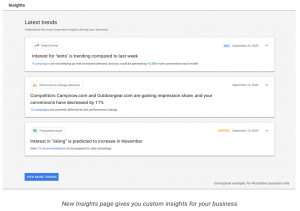 Screenshot of Google Insights Page