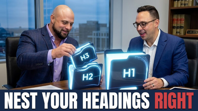 Two men in suits review glowing holographic folders labeled H1, H2, and H3 on a conference table.
