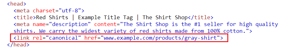 canonical tag html example
