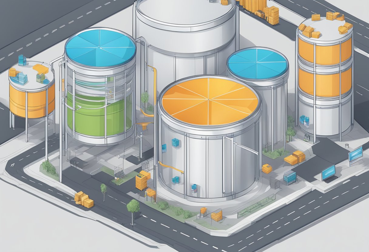 A website with multiple service area pages organized in a hierarchical silo structure, each page interconnected and supporting the others